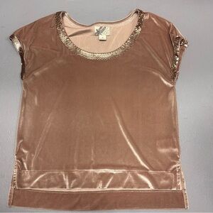 Lucky brand velvet sequen Hollyglock top M